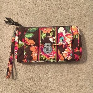 Pink & Brown Vera Bradley Wristlet